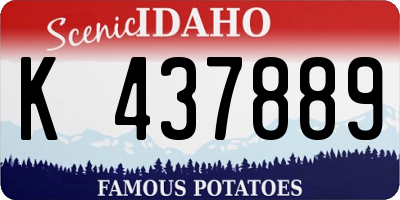 ID license plate K437889