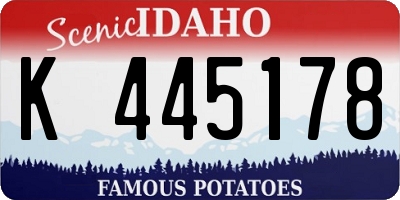 ID license plate K445178