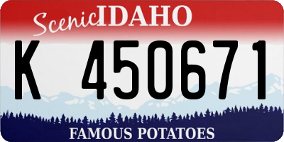 ID license plate K450671