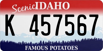 ID license plate K457567