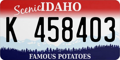 ID license plate K458403