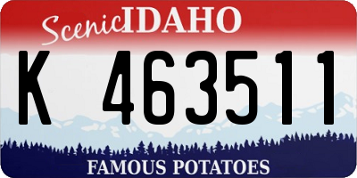 ID license plate K463511