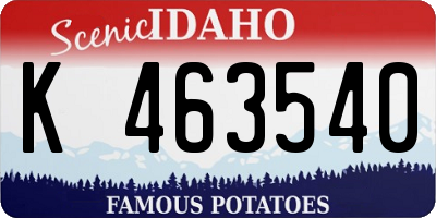 ID license plate K463540