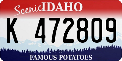 ID license plate K472809