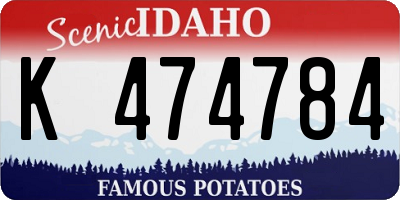 ID license plate K474784