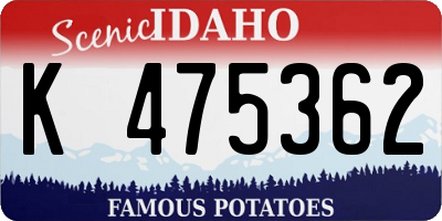 ID license plate K475362