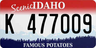 ID license plate K477009