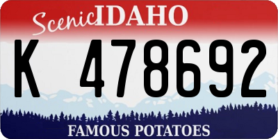ID license plate K478692