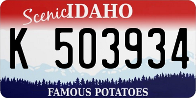 ID license plate K503934
