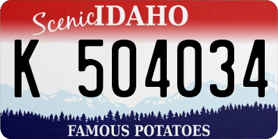 ID license plate K504034
