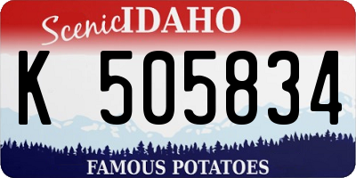ID license plate K505834