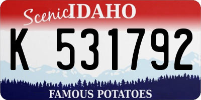 ID license plate K531792