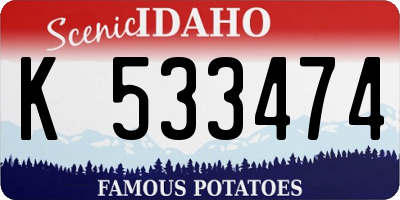 ID license plate K533474