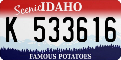 ID license plate K533616