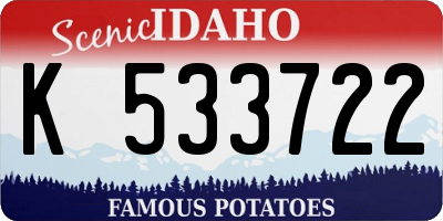ID license plate K533722
