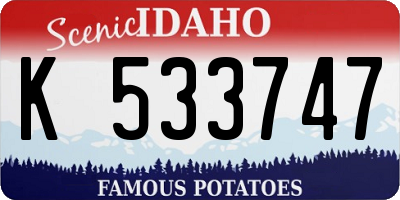 ID license plate K533747