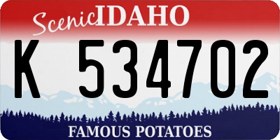 ID license plate K534702