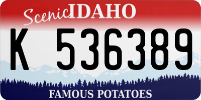 ID license plate K536389