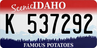 ID license plate K537292