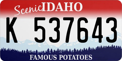 ID license plate K537643