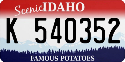 ID license plate K540352