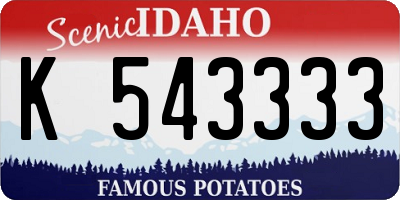 ID license plate K543333