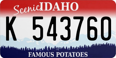 ID license plate K543760