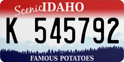 ID license plate K545792