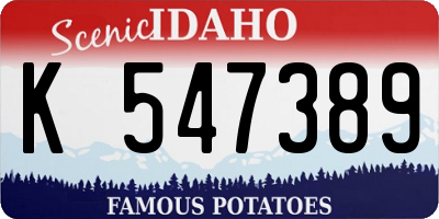 ID license plate K547389