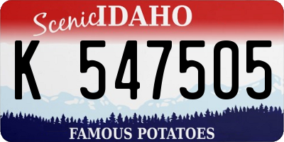 ID license plate K547505