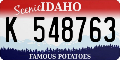 ID license plate K548763