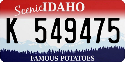 ID license plate K549475