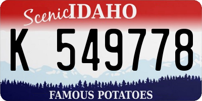 ID license plate K549778