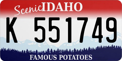 ID license plate K551749