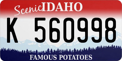 ID license plate K560998