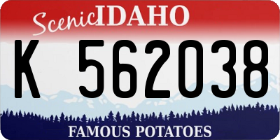 ID license plate K562038