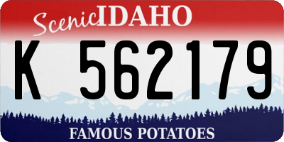 ID license plate K562179