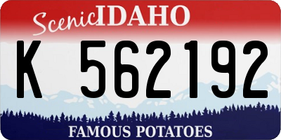 ID license plate K562192