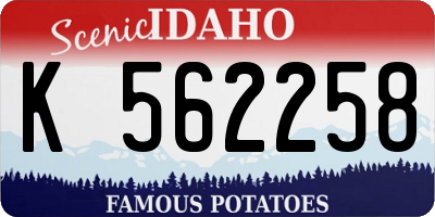 ID license plate K562258