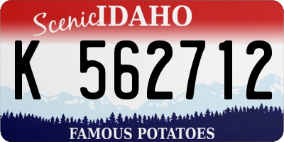 ID license plate K562712