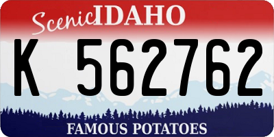 ID license plate K562762