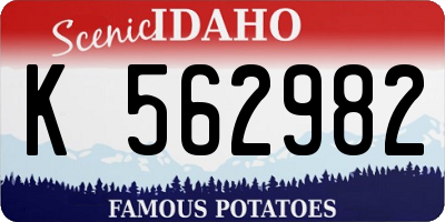 ID license plate K562982