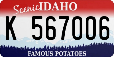 ID license plate K567006