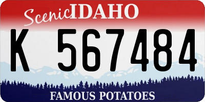 ID license plate K567484