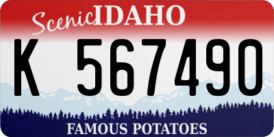 ID license plate K567490