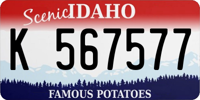 ID license plate K567577