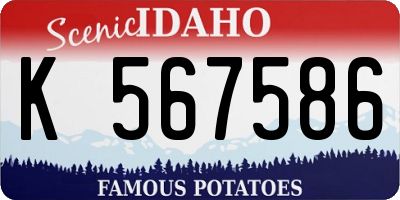 ID license plate K567586