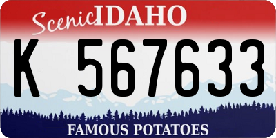 ID license plate K567633