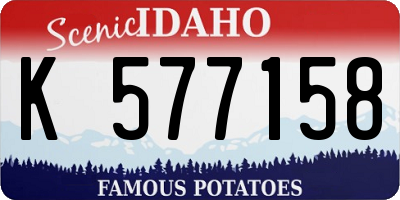 ID license plate K577158