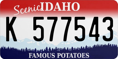 ID license plate K577543